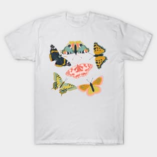 Butterflies Garden teal background T-Shirt